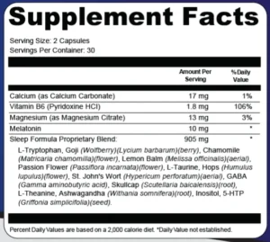 Chrono Boost Pro Supplement Facts